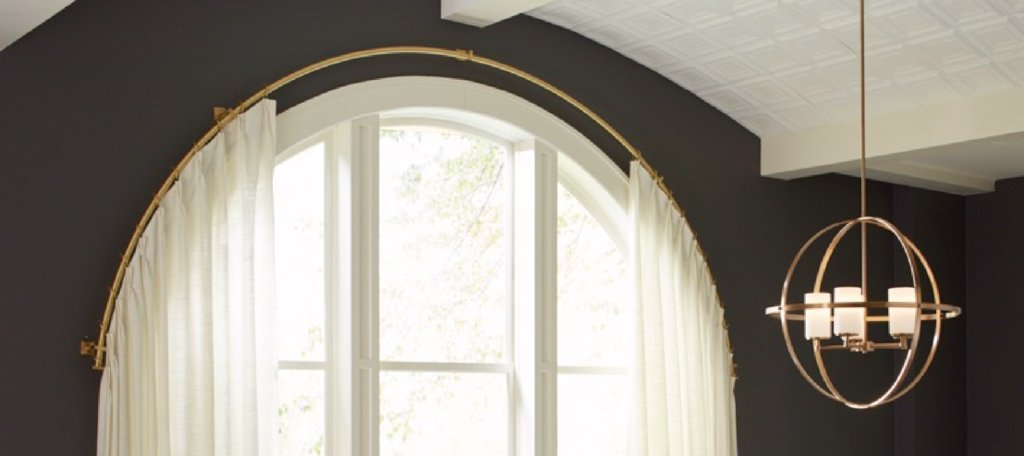 Homepage Select Metal, Curved Curtain Rod For Round Window